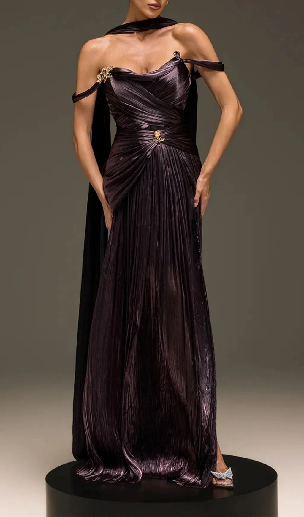Torvayne Off Shoulder Rose Draped Dress Flowering Girl