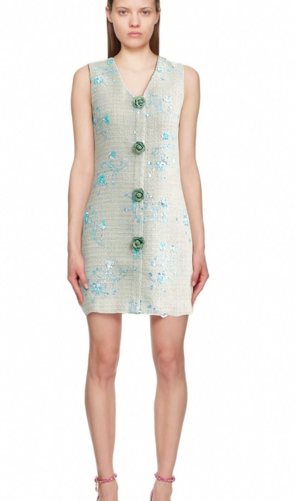 Madeleine white floral embellished mini dress Flowering Girl