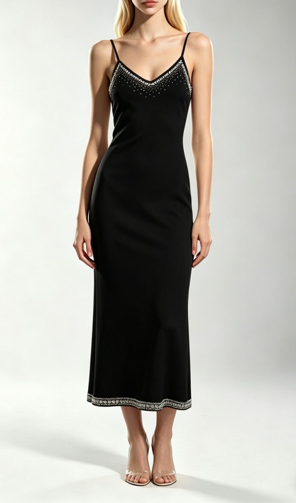Kinsey Black Diamante Knit Cardigan & Midi Dress Set Flowering Girl