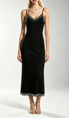 Kinsey Black Diamante Knit Cardigan & Midi Dress Set Flowering Girl
