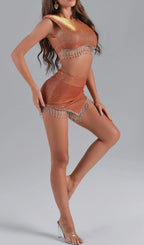 Elodie Rhinestone Set - Orange Flowering Girl