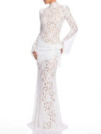 Ferith High Neck Lace Maxi Dress Flowering Girl