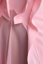 Light Pink Smooth structured fabric bodice Fitted bodice with A-line flared skirt Dress Flowering Girl