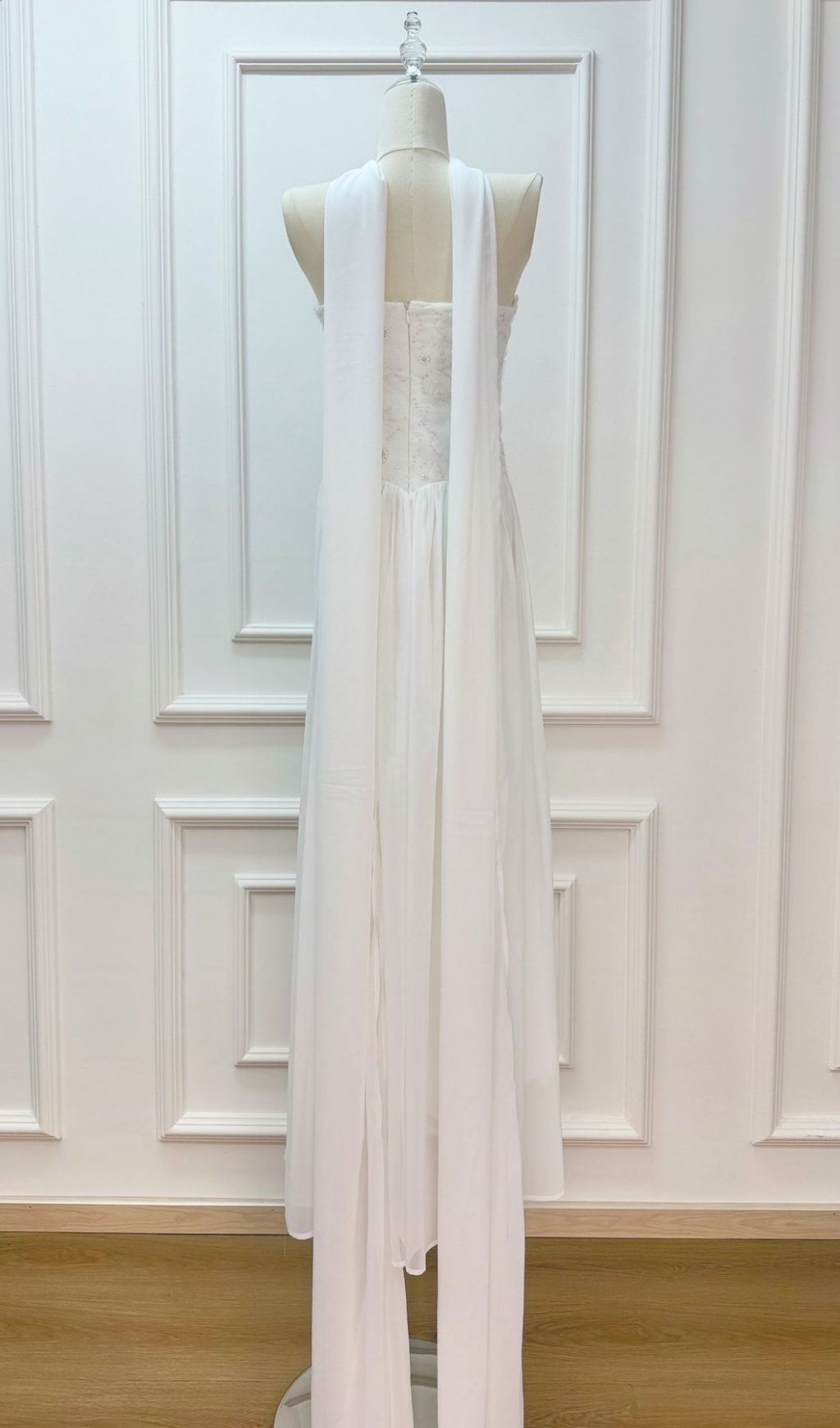 Kenley White Strapless Flower Maxi Dress Flowering Girl