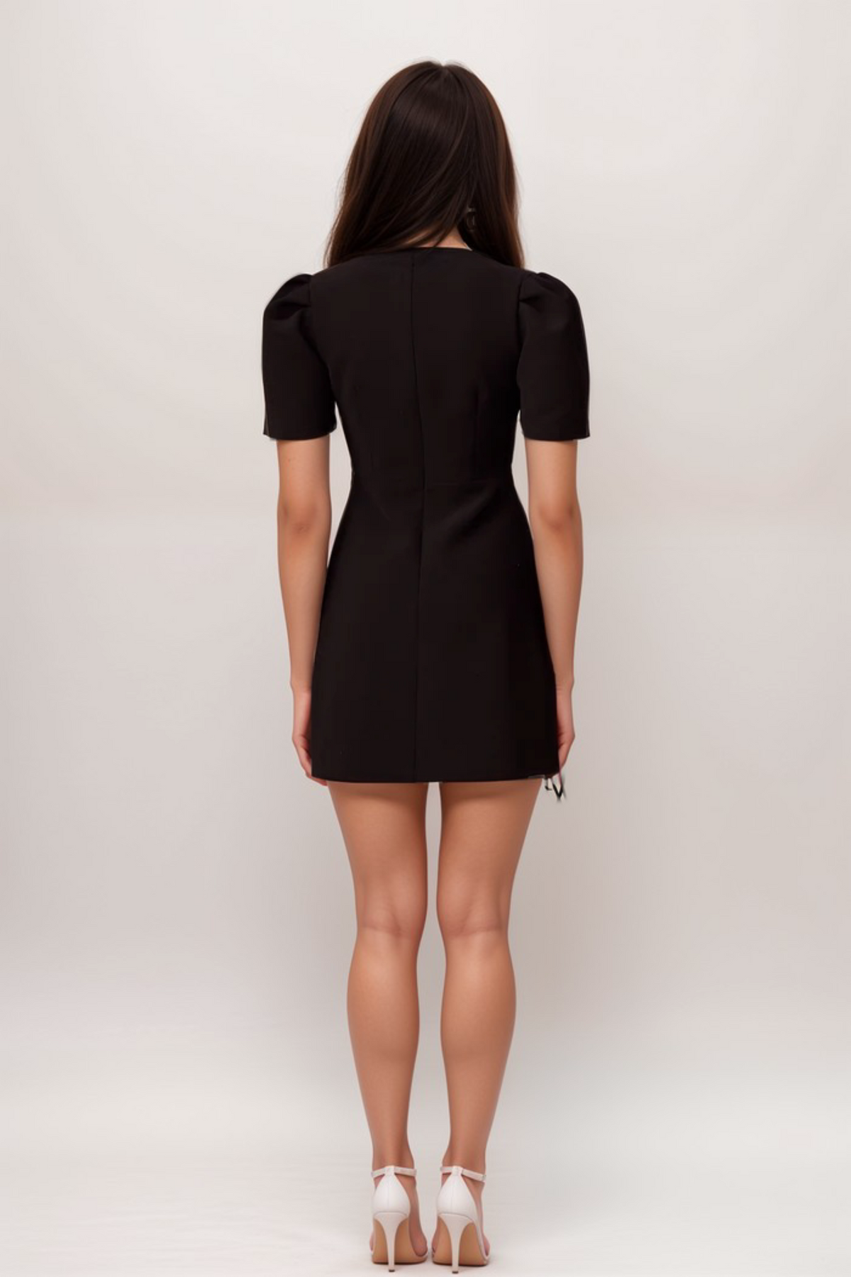 Tania black bowknot embellished mini dress Flowering Girl