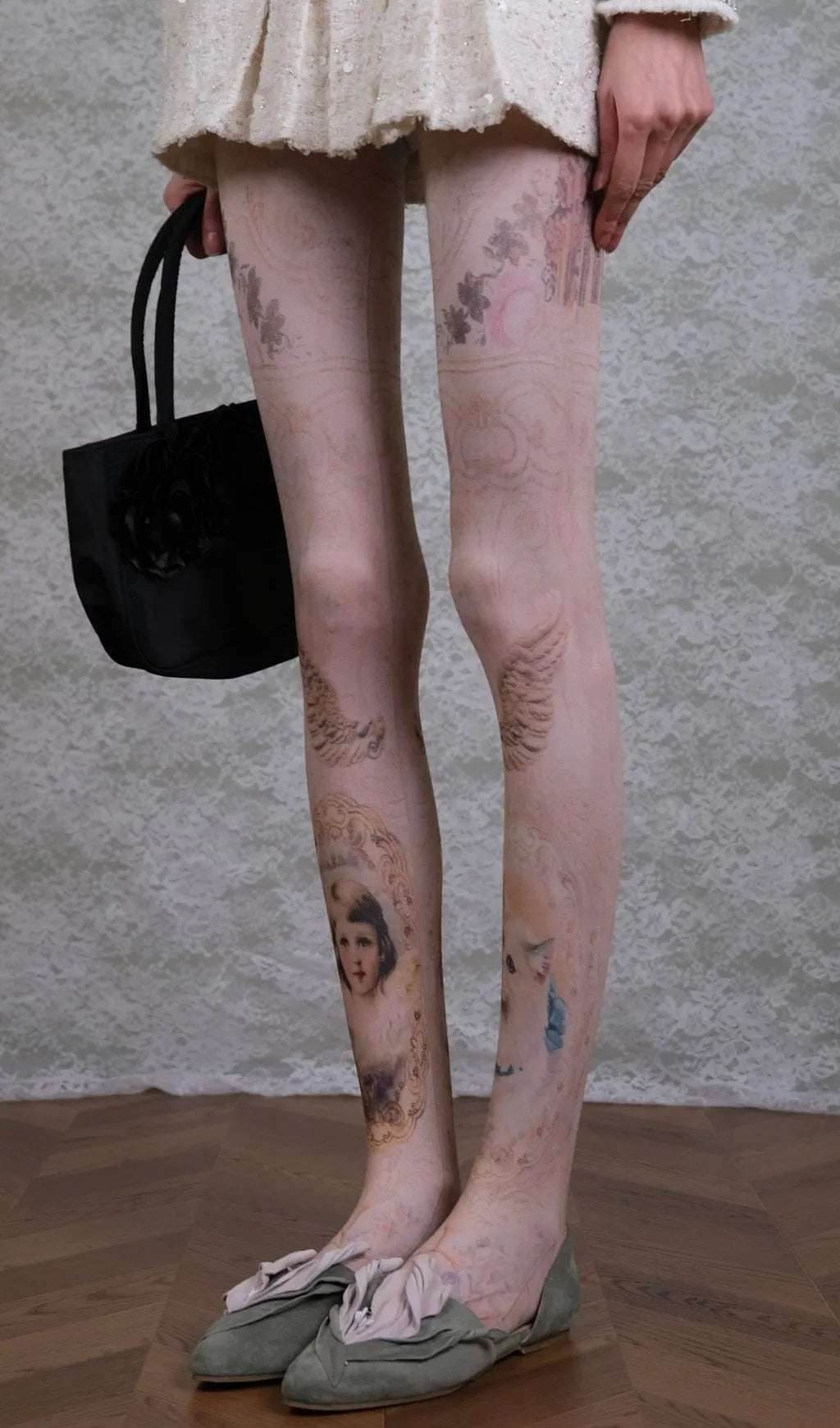 Angel Girl Painting Tights Flowering Girl