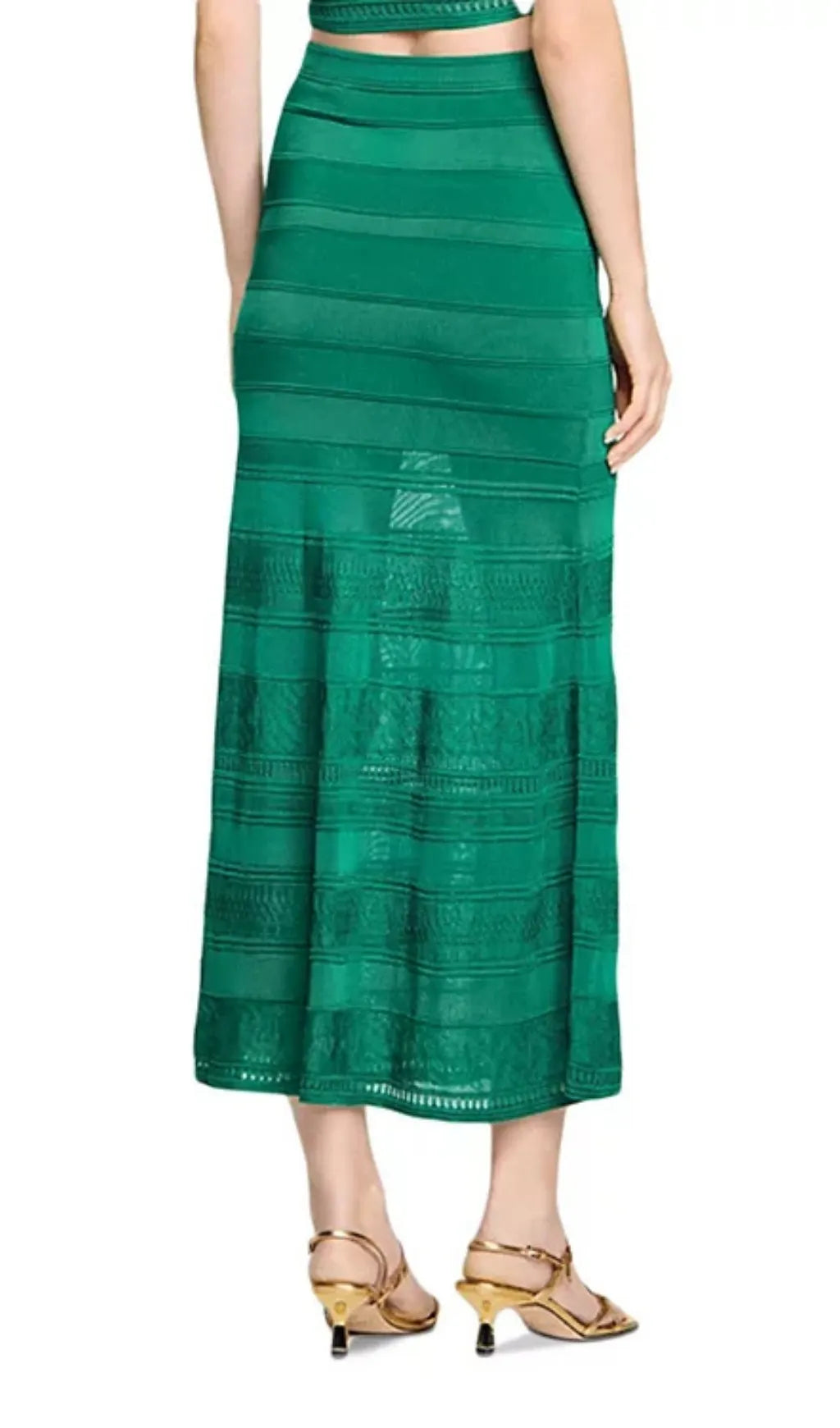 Decorative Knit Maxi Skirt Flowering Girl