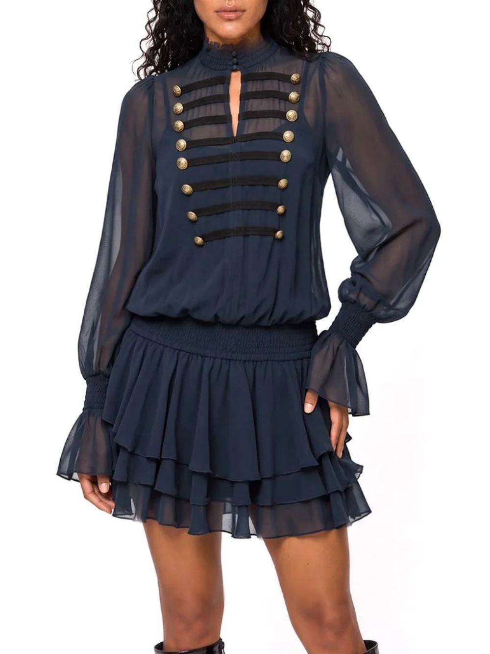 Cindrel Long Sleeve Ruffle Dress Set Flowering Girl