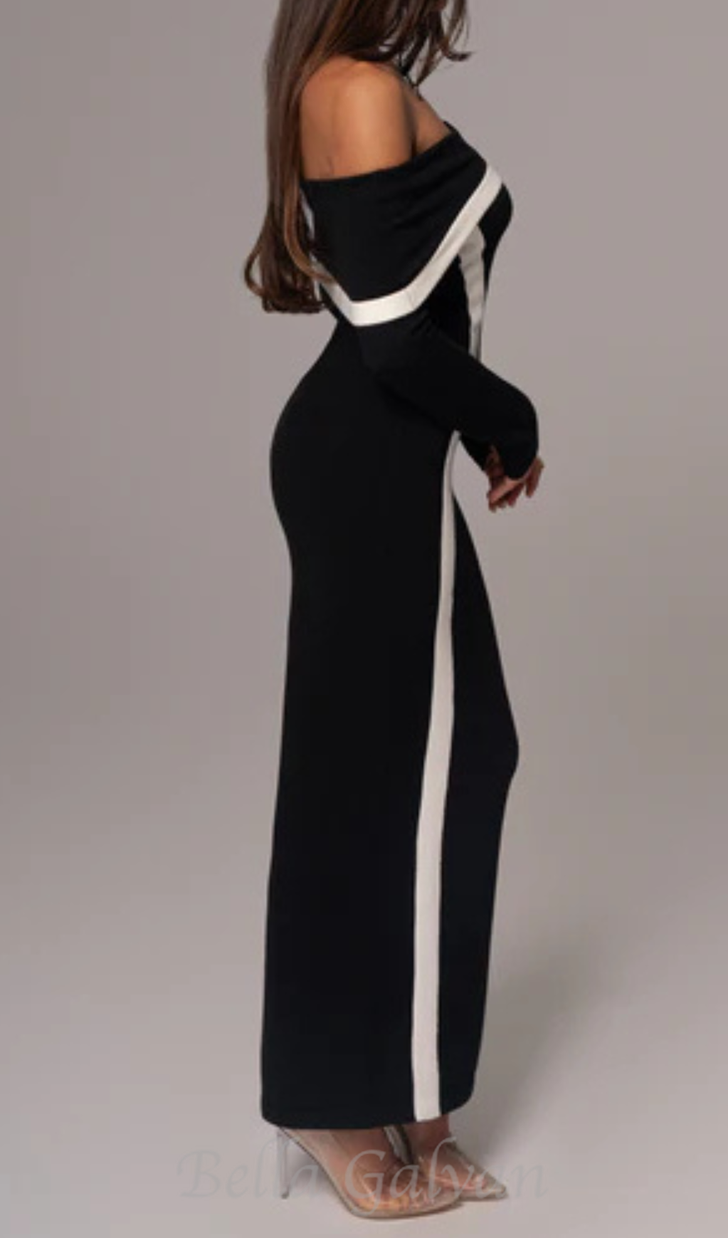 Black Janet Off Shoulder Maxi Dress Flowering Girl