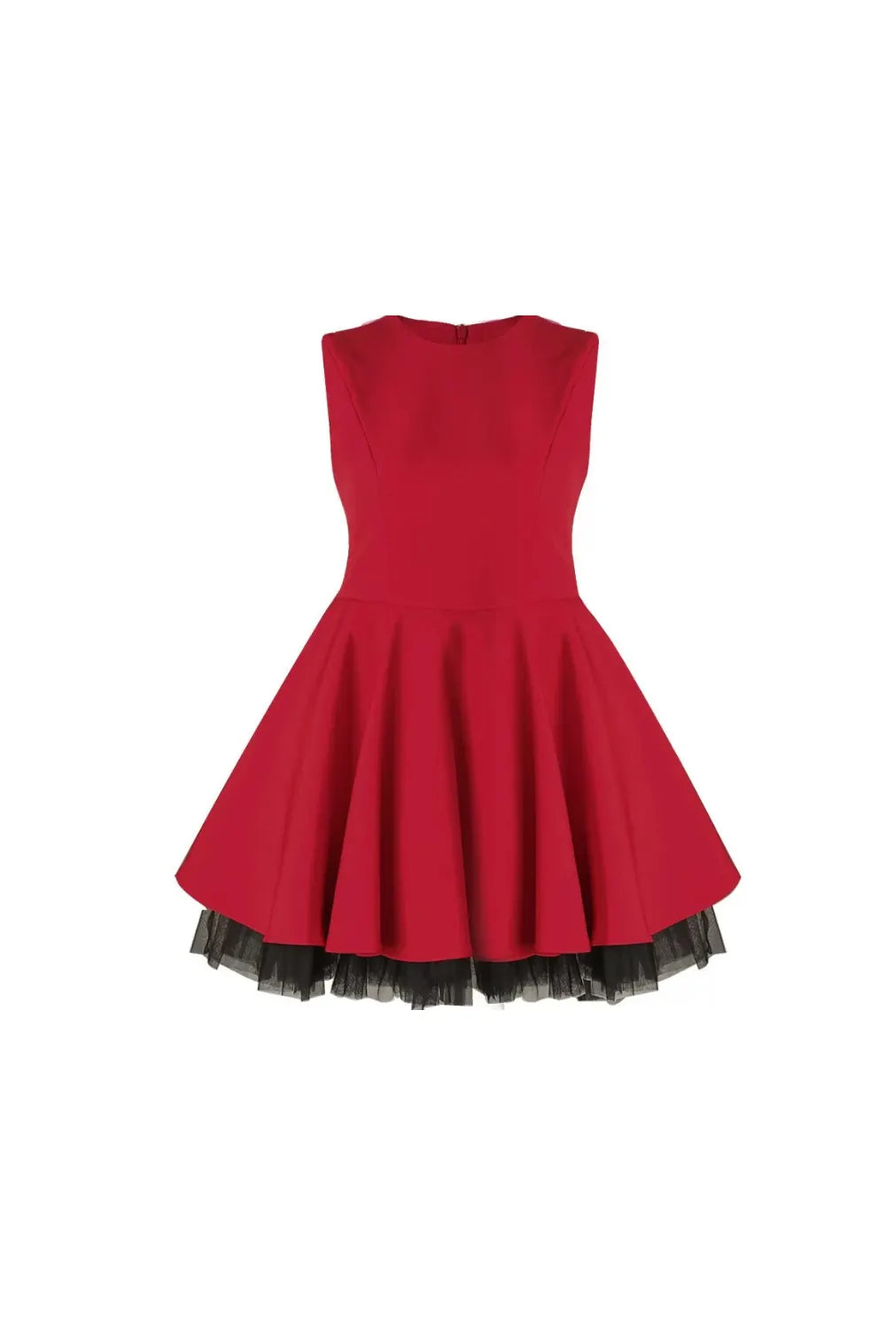 carol mesh stitching sleeveless tutu dress in red Flowering Girl