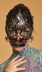 Olyxra Rhinestone Metallic Mask Flowering Girl