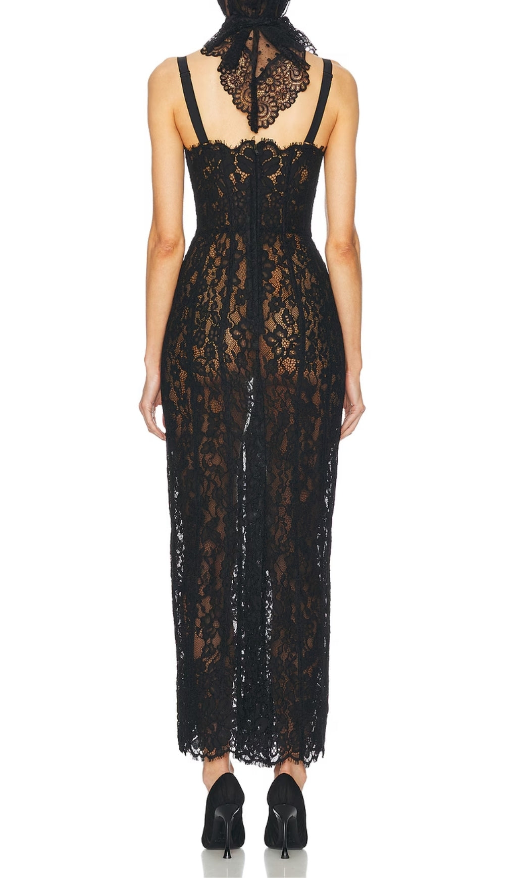 Elata Black Lace Maxi Dress Flowering Girl