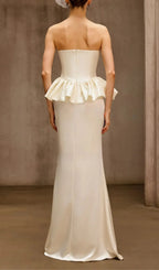 Dysis Strapless Pleated Maxi Dress Flowering Girl