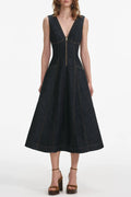 Sally Indigo Denim Midi Dress Flowering Girl