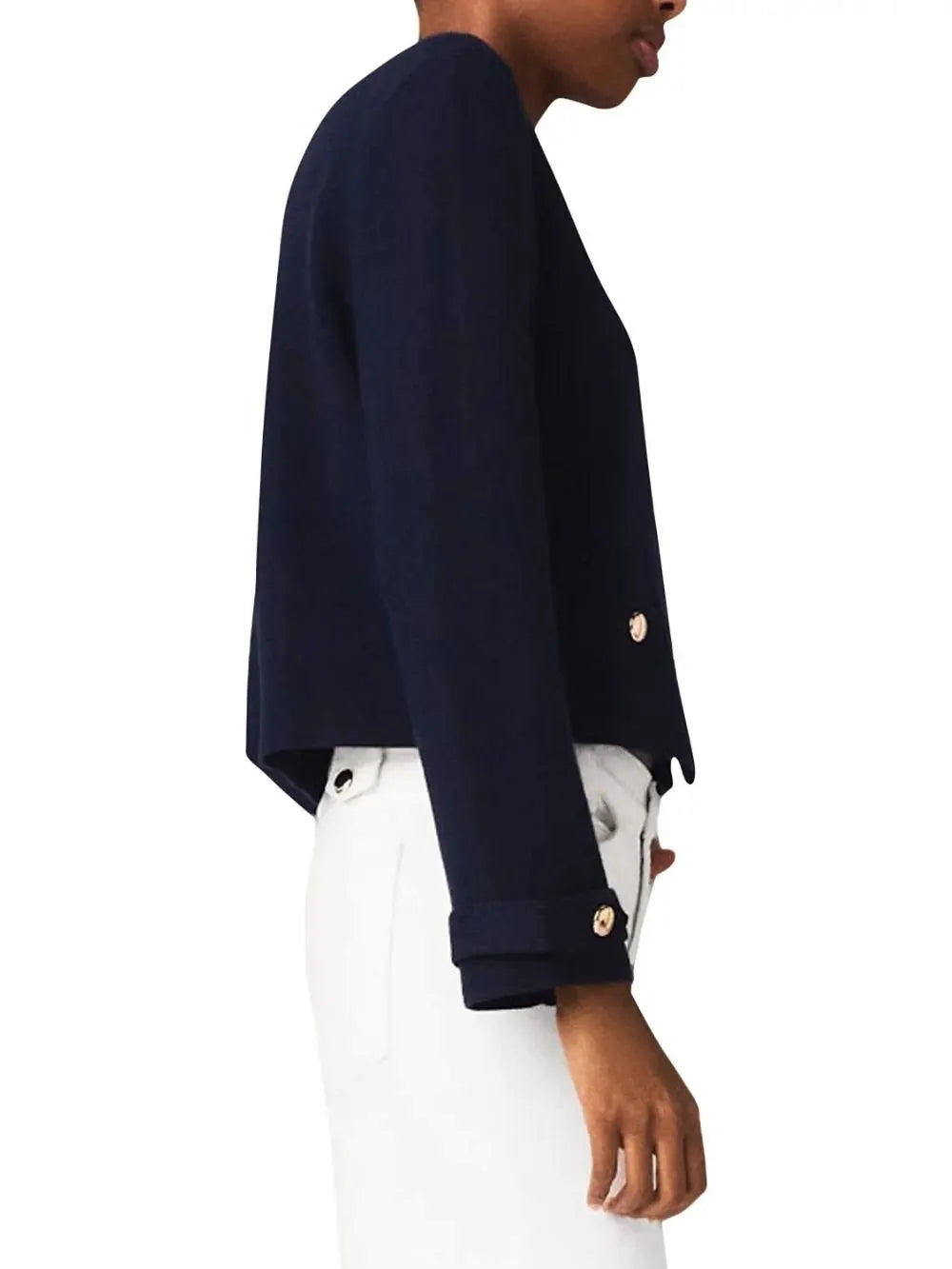Detachable Embroidered Collar Cardigan Flowering Girl