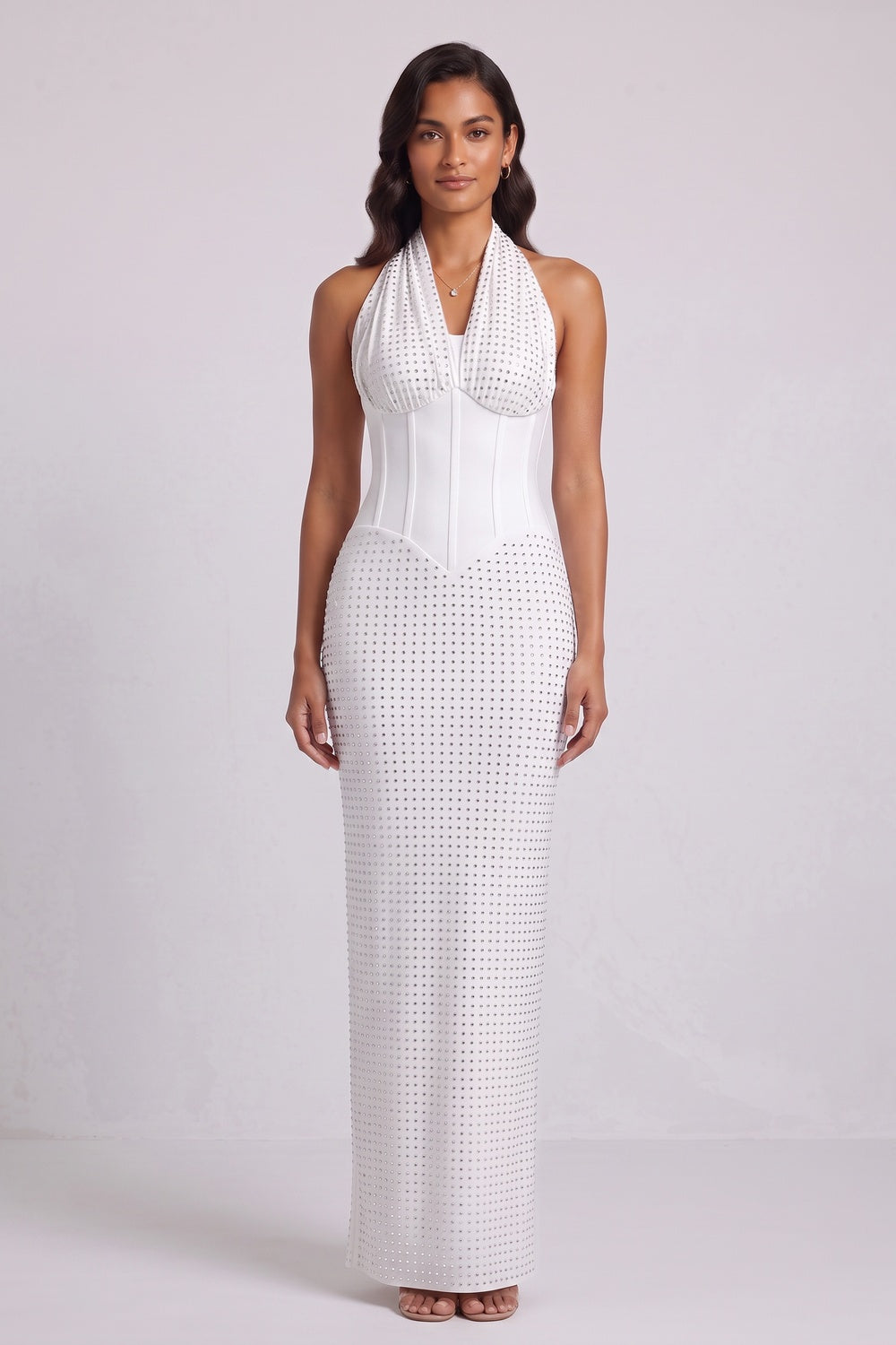 White Column Gown Flowering Girl