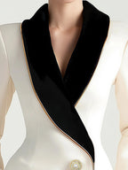 Irregular Long Sleeves Slim Suit Jacket Flowering Girl