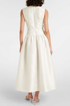 Jocelyn Bowknot-Side Bandage Strapless Maxi Dress In Apricot Flowering Girl