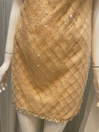 Mona Embellished Rhinestone Sequin Mini Dress In Yellow Flowering Girl