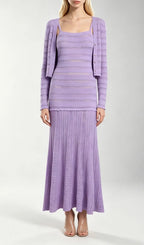 Kinsey Purple Knit Cardigan & Dress Set Flowering Girl