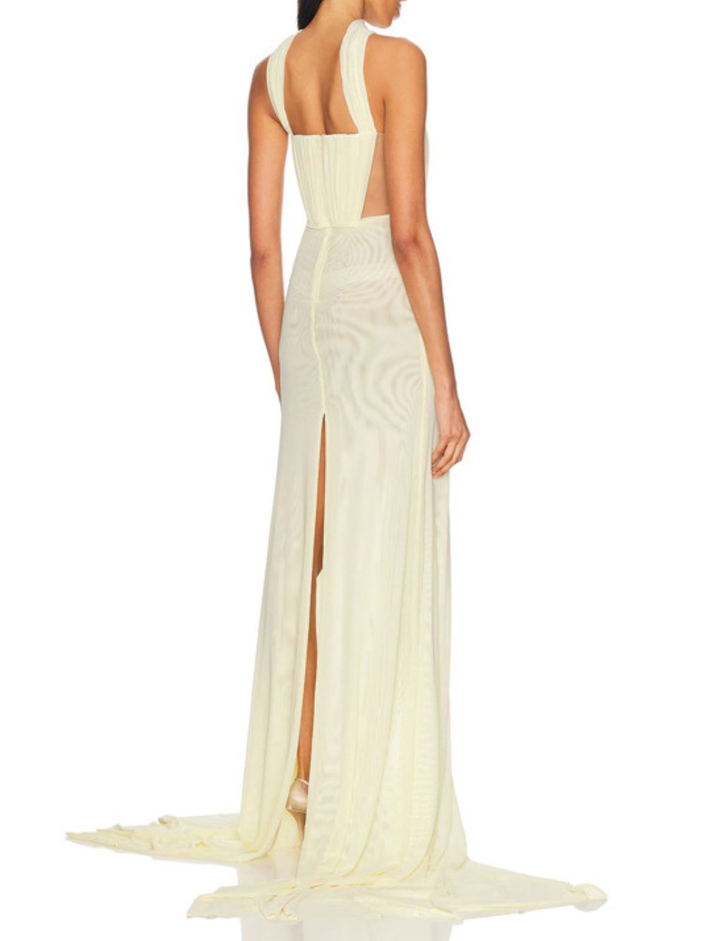 Merab Yellow Slit Maxi Dress Flowering Girl