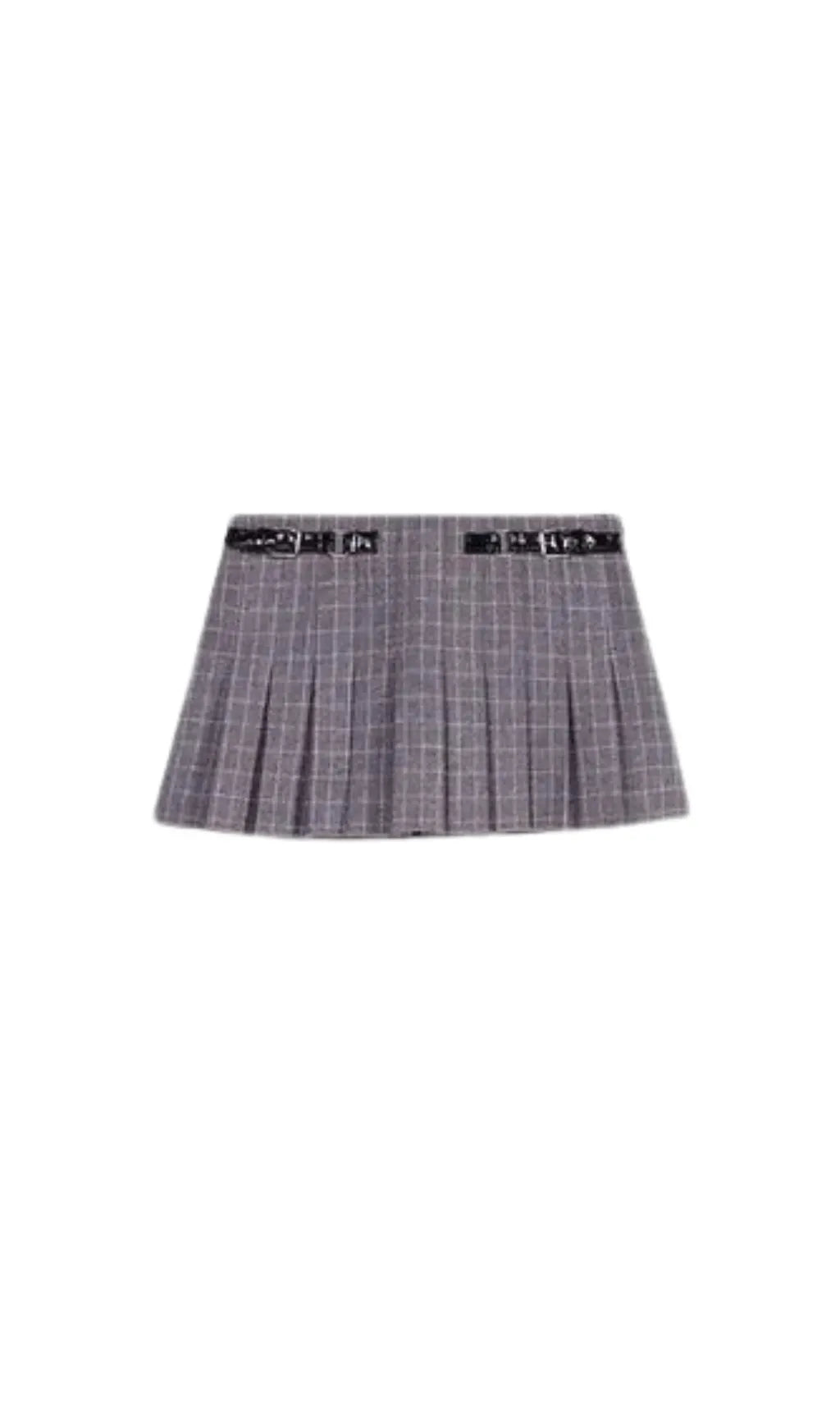 GREY PLEATED MINI SKIRT Flowering Girl