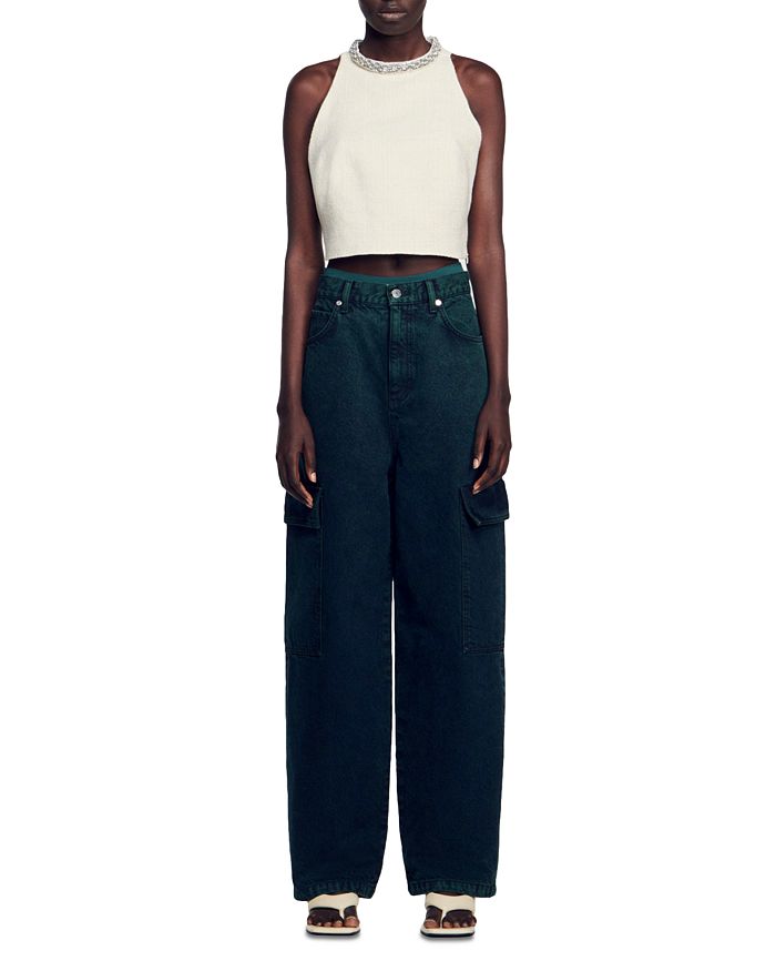 EMBELLISHED TWEED CROP TOP Flowering Girl
