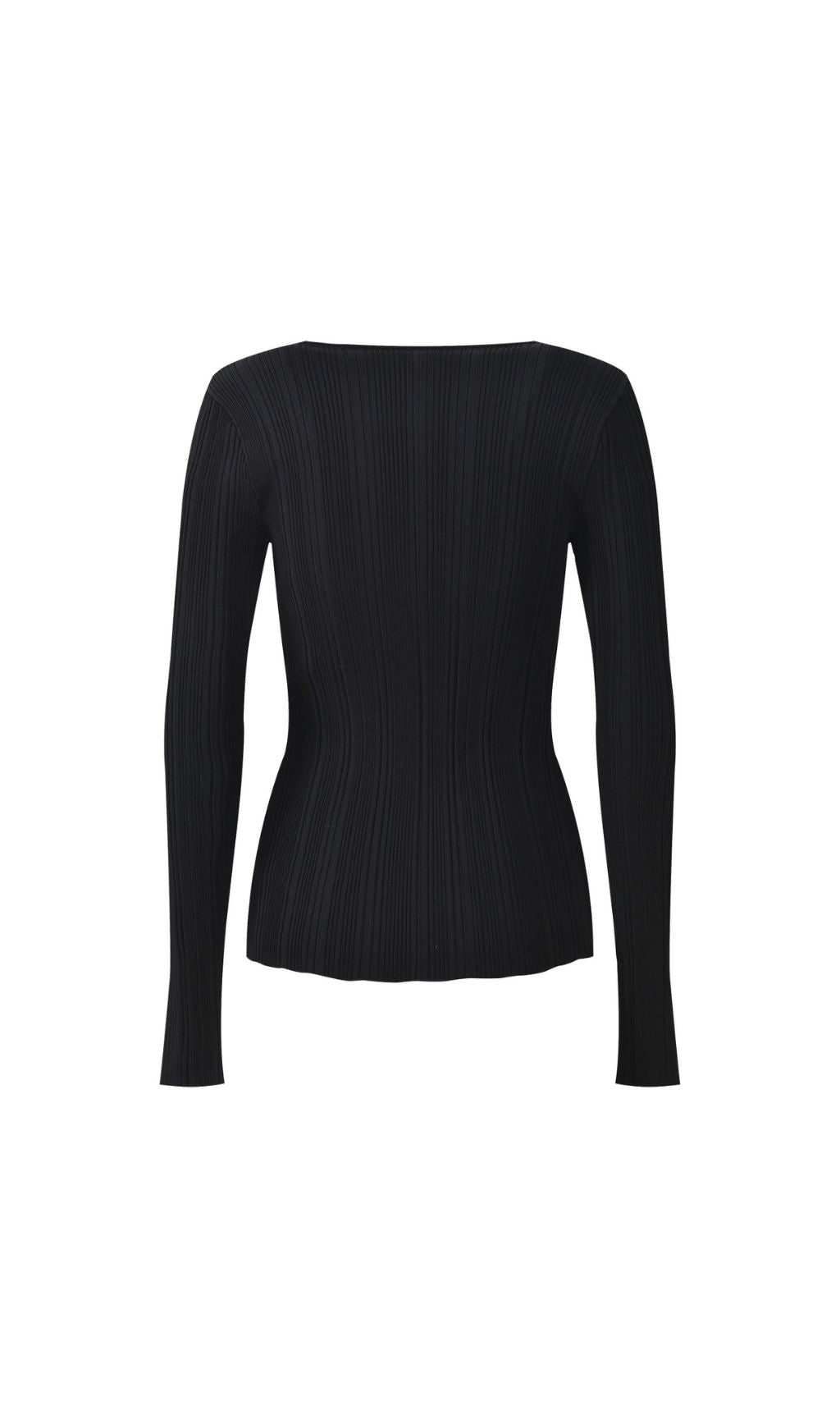 Hulda Black V-Neck Lace Knit Top Flowering Girl