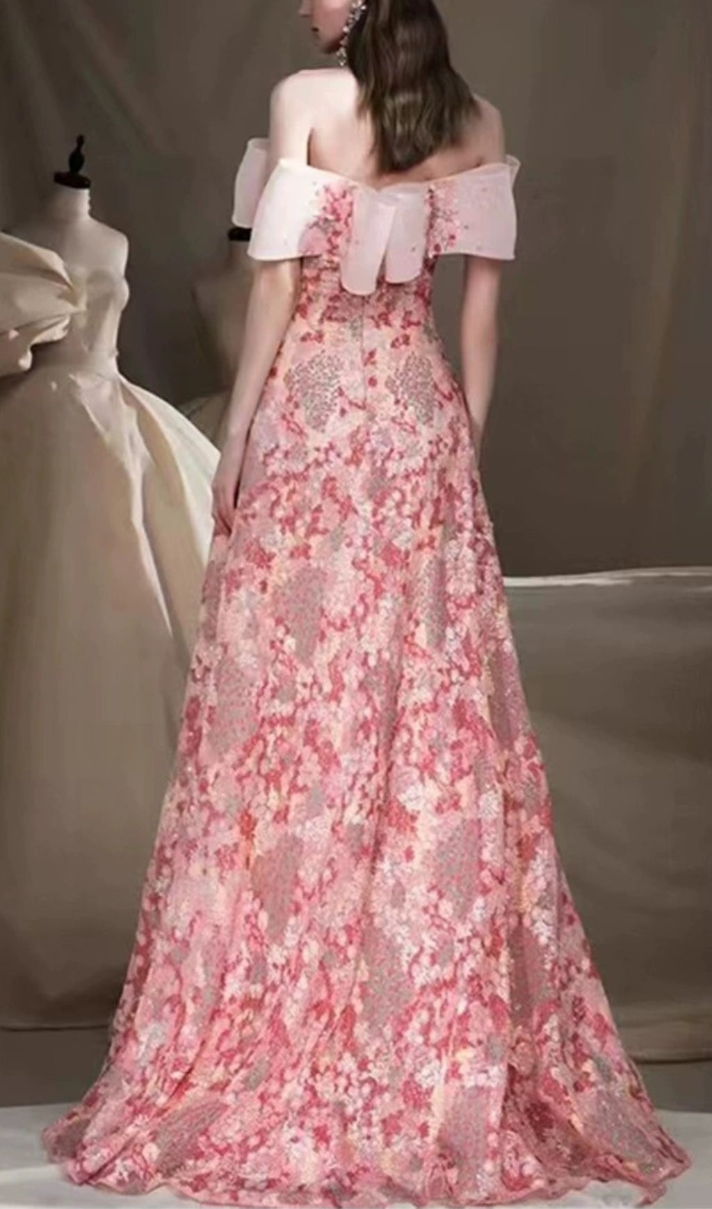Strapless Floral A-Line Maxi Dress Flowering Girl