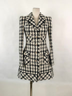 Ophelia Houndstooth Tweed Mini Dress Flowering Girl
