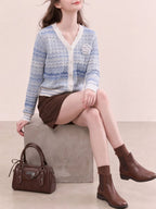 Minnie Blue Stripe Cardigan Flowering Girl