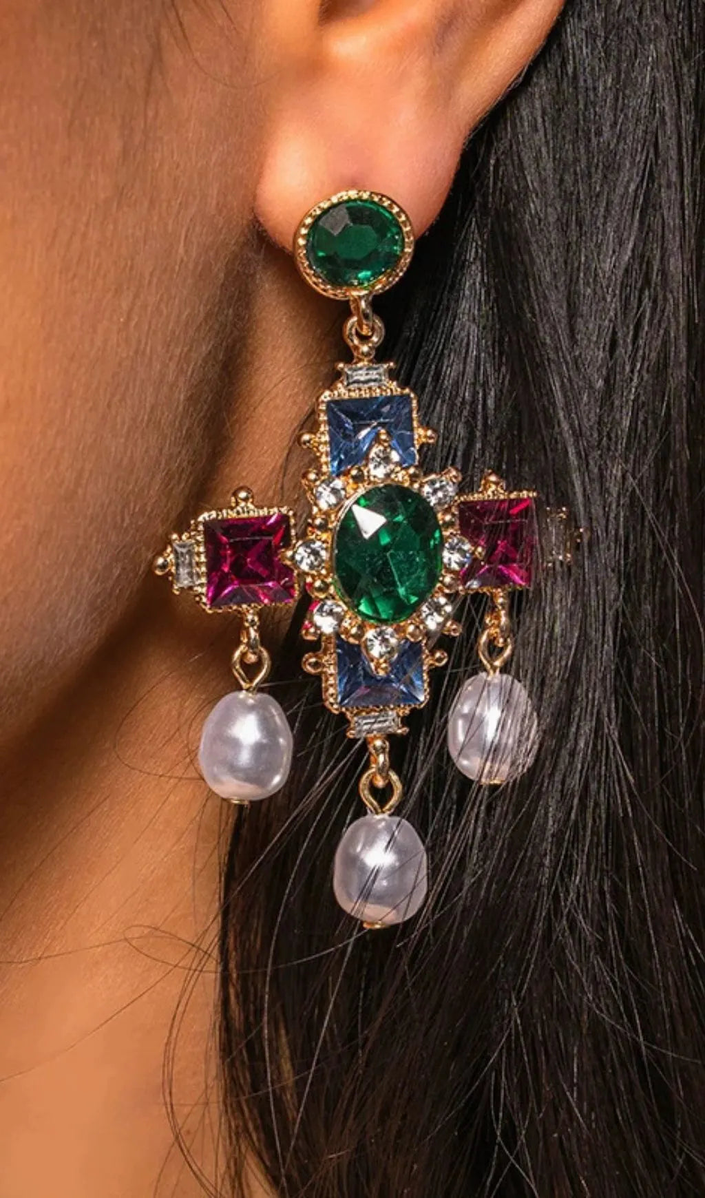 Kairos Cross Earrings Flowering Girl