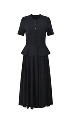Judith Peplum Knit Maxi Dress Flowering Girl