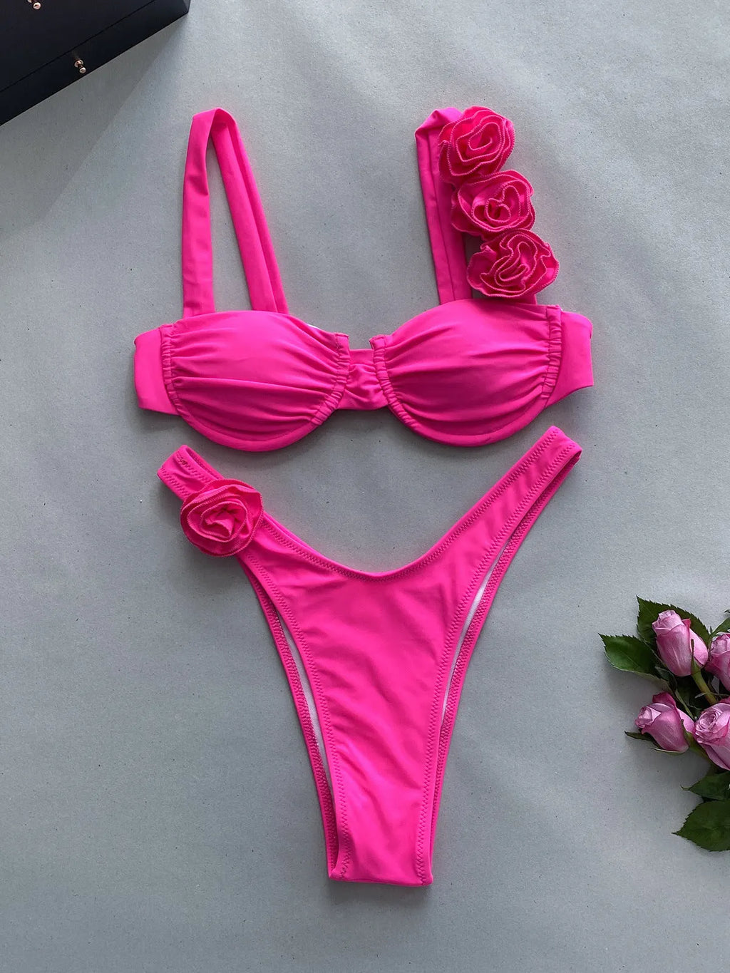 3D Three-Dimensional Flower Split Bikini Flowering Girl