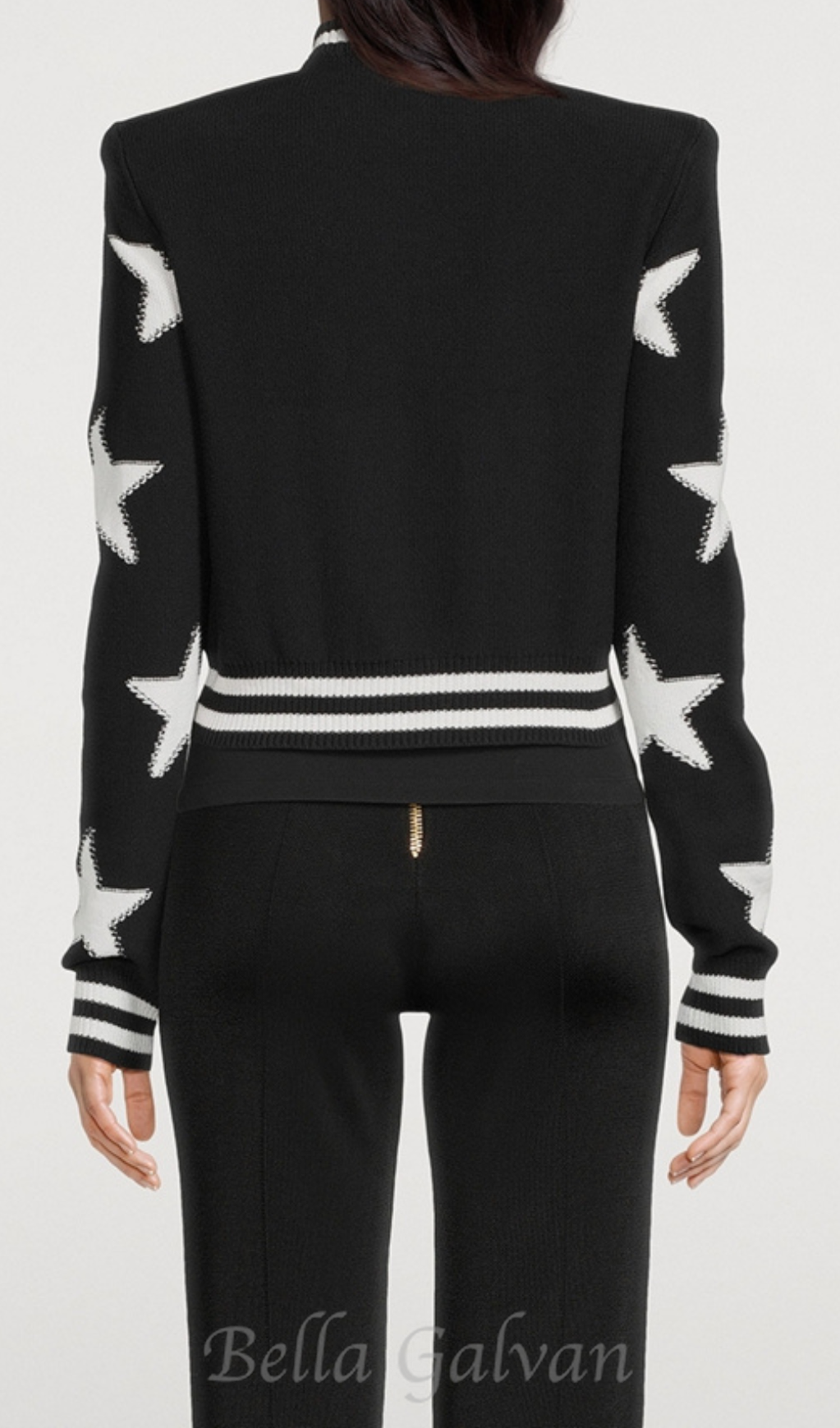Star Jacquard black Cardigan Flowering Girl