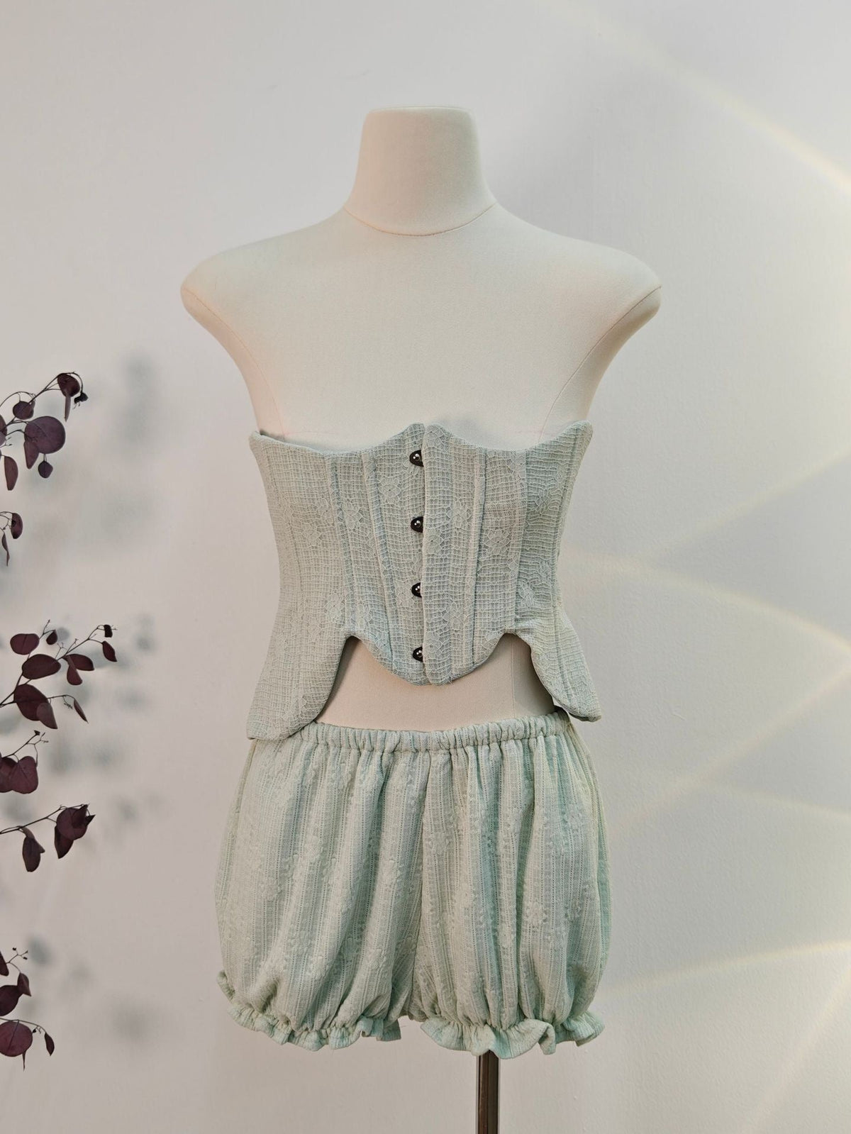 Baha Ruch Ruffle Fringe Mini Dress In Mint Green Flowering Girl