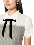 MIXED MEDIA LACE HOUNDSTOOTH DRESS Flowering Girl