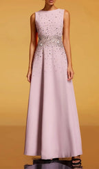 Felan Sleeveless Rhinestone Maxi Dress Flowering Girl