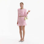 Pink Check Knit Skirt Flowering Girl