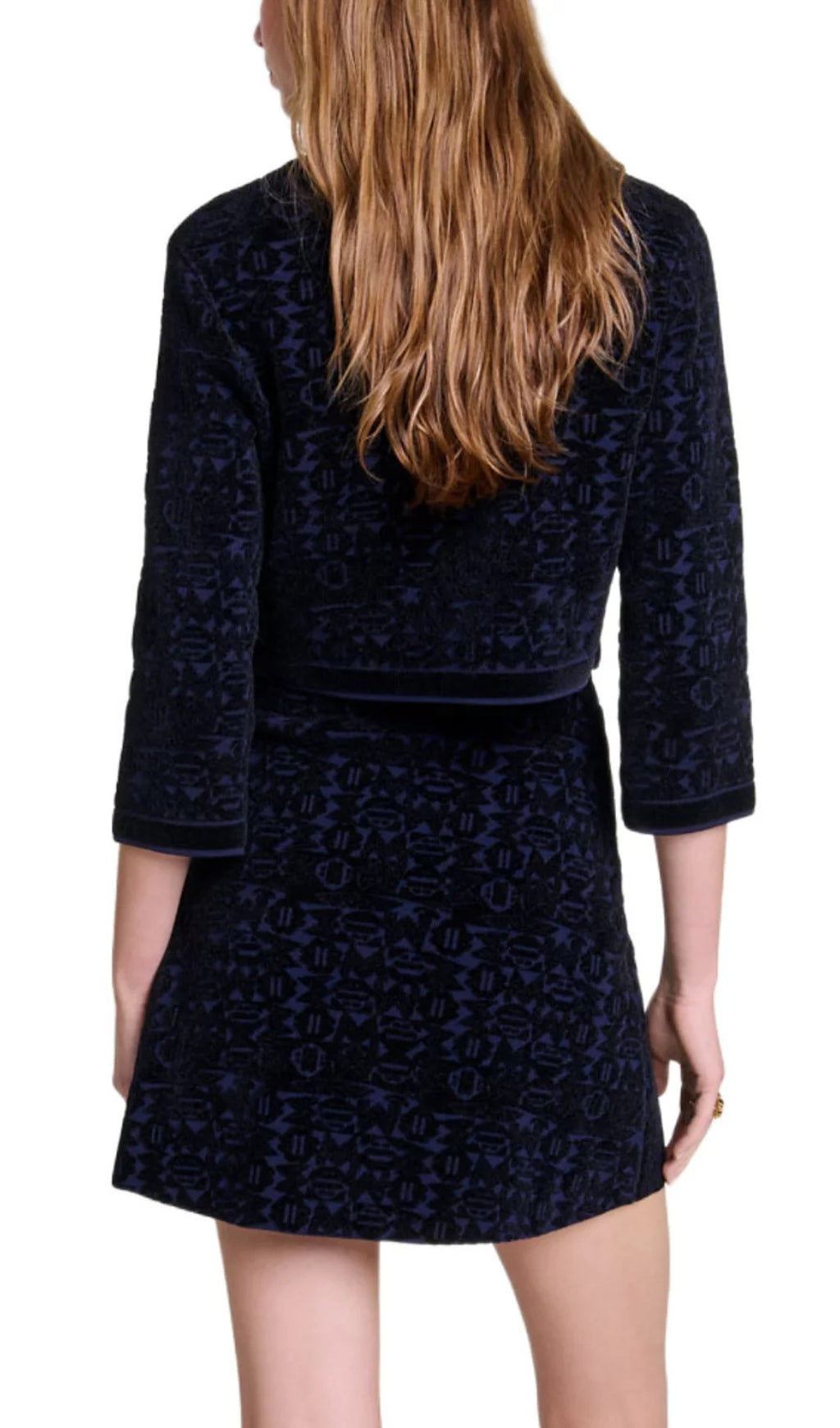 Reverie Velvet Knit 2-In-1 Cardigan & Dress Set Flowering Girl