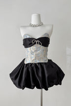 Bethari Strapless Corset Puffy Mini Dress Flowering Girl