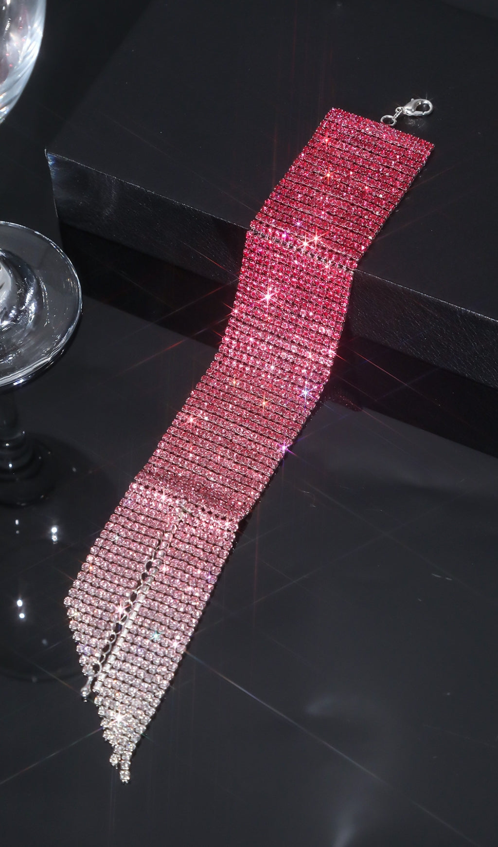 Danna Pink Rhinestone Bracelet Flowering Girl