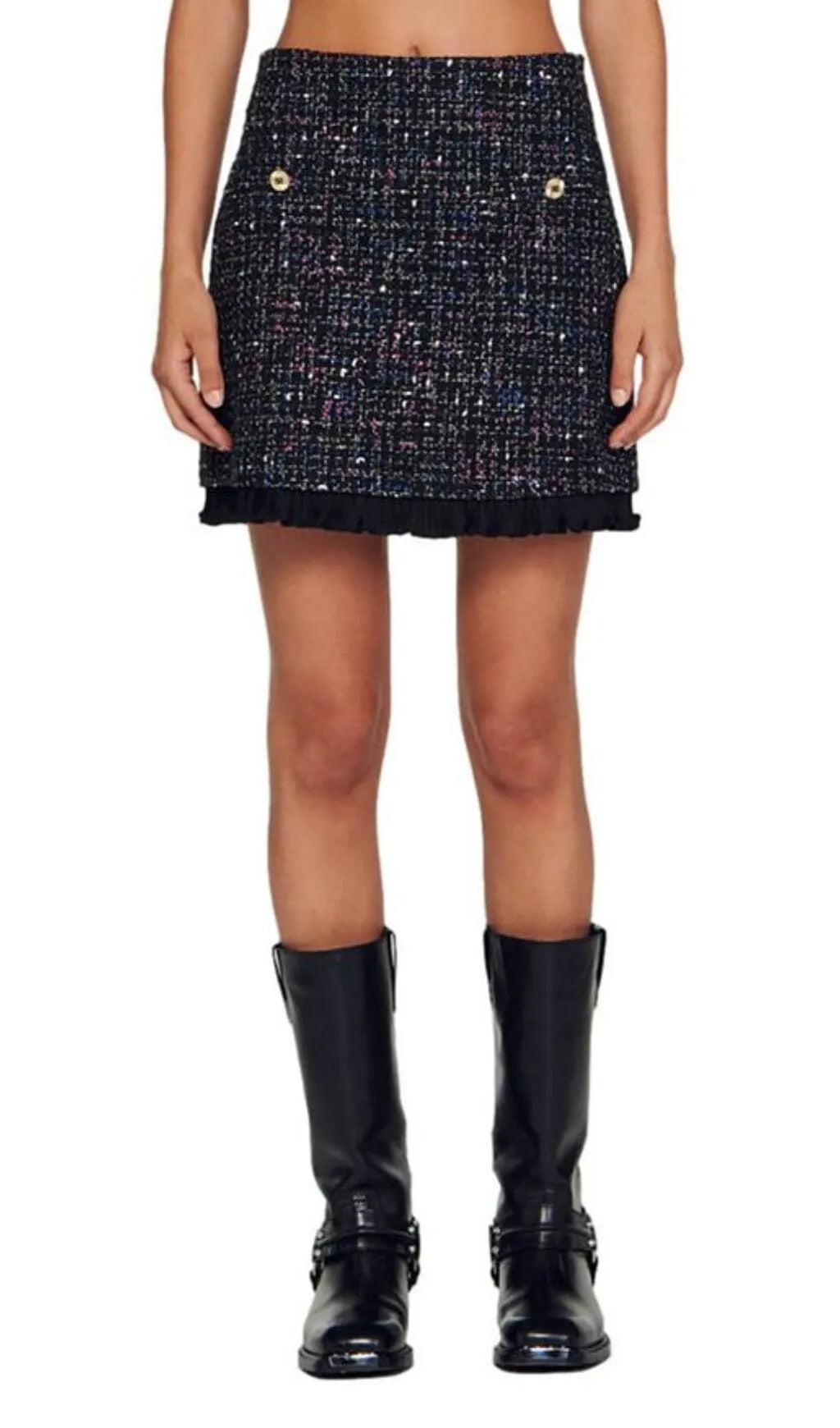 KEITHY RUFFLED TWEED SKIRT Flowering Girl