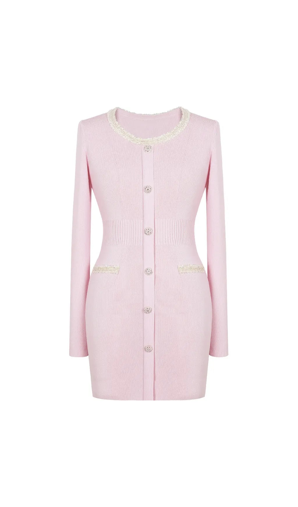 Elder Pink Long Sleeve Mini Dress Flowering Girl
