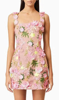 Fyodor Strappy Flower Embroidery Mini Dress Flowering Girl