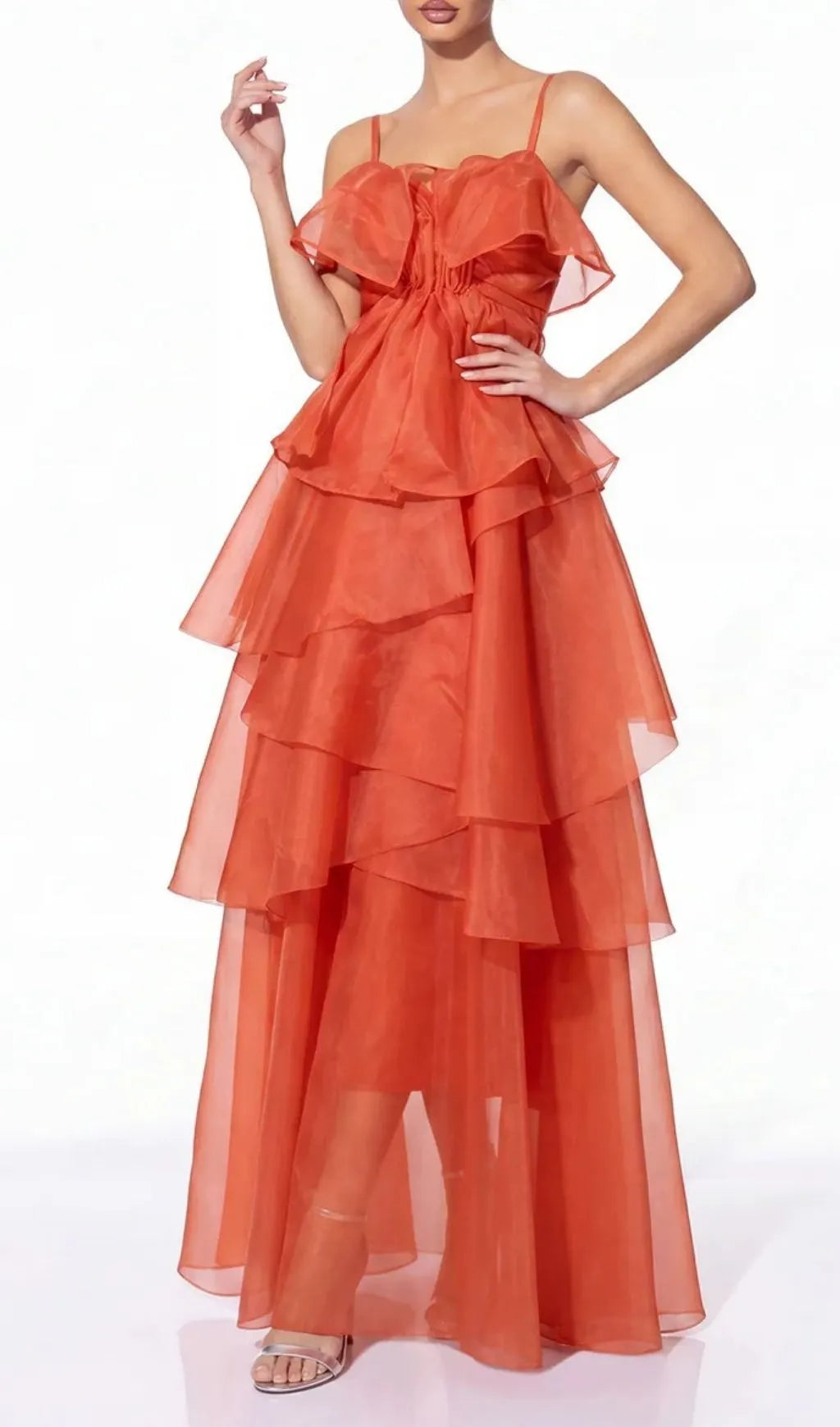 Varesa Spaghetti Ruffle Maxi Dress Flowering Girl