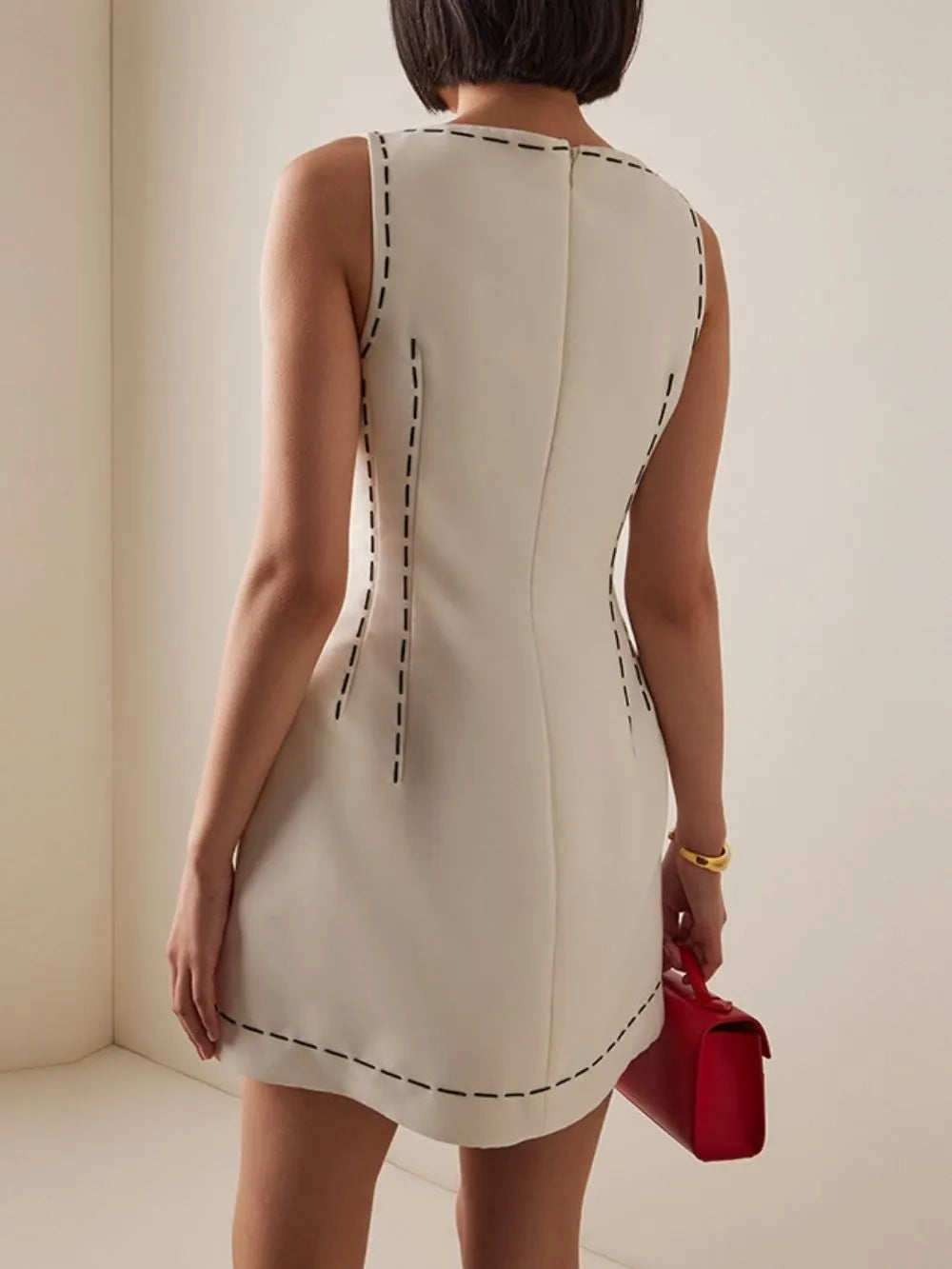 Maki White Flower Embellished Mini Dress Flowering Girl