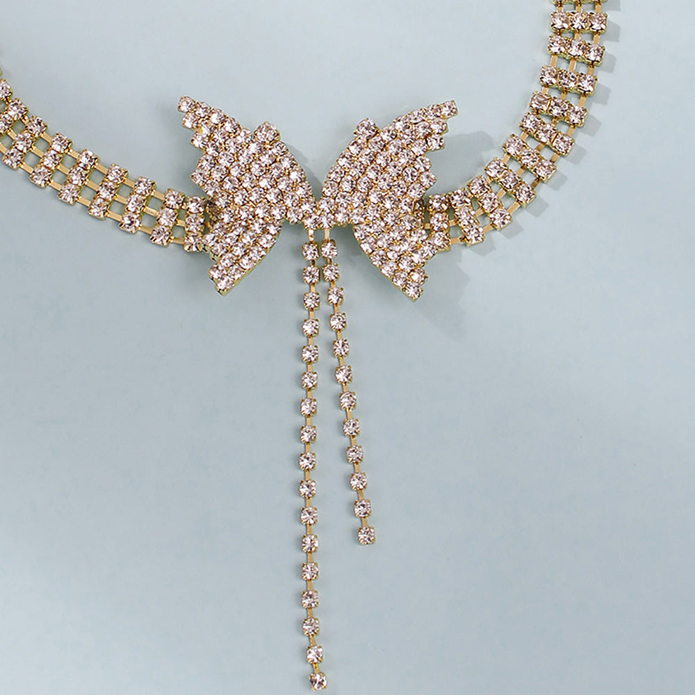 Gold Diamond Butterfly Choker Flowering Girl