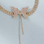 Gold Diamond Butterfly Choker Flowering Girl