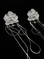 White Butterfly Orchid Earrings Flowering Girl